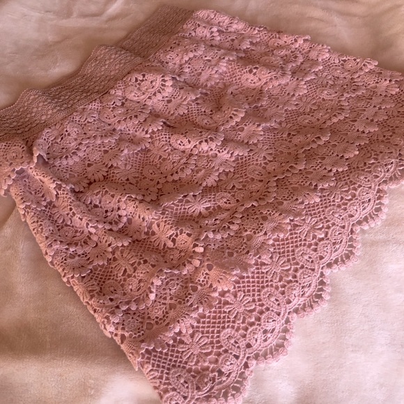 Jolt Dusty Pink Layered Crochet Skirt M - Picture 8 of 10